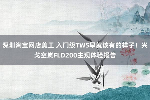 深圳淘宝网店美工 入门级TWS早就该有的样子！兴戈空岚FLD200主观体验报告